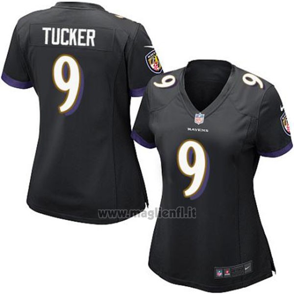 Maglia NFL Limited Donna Baltimore Ravens 9 Justin Tucker Alternate Nero